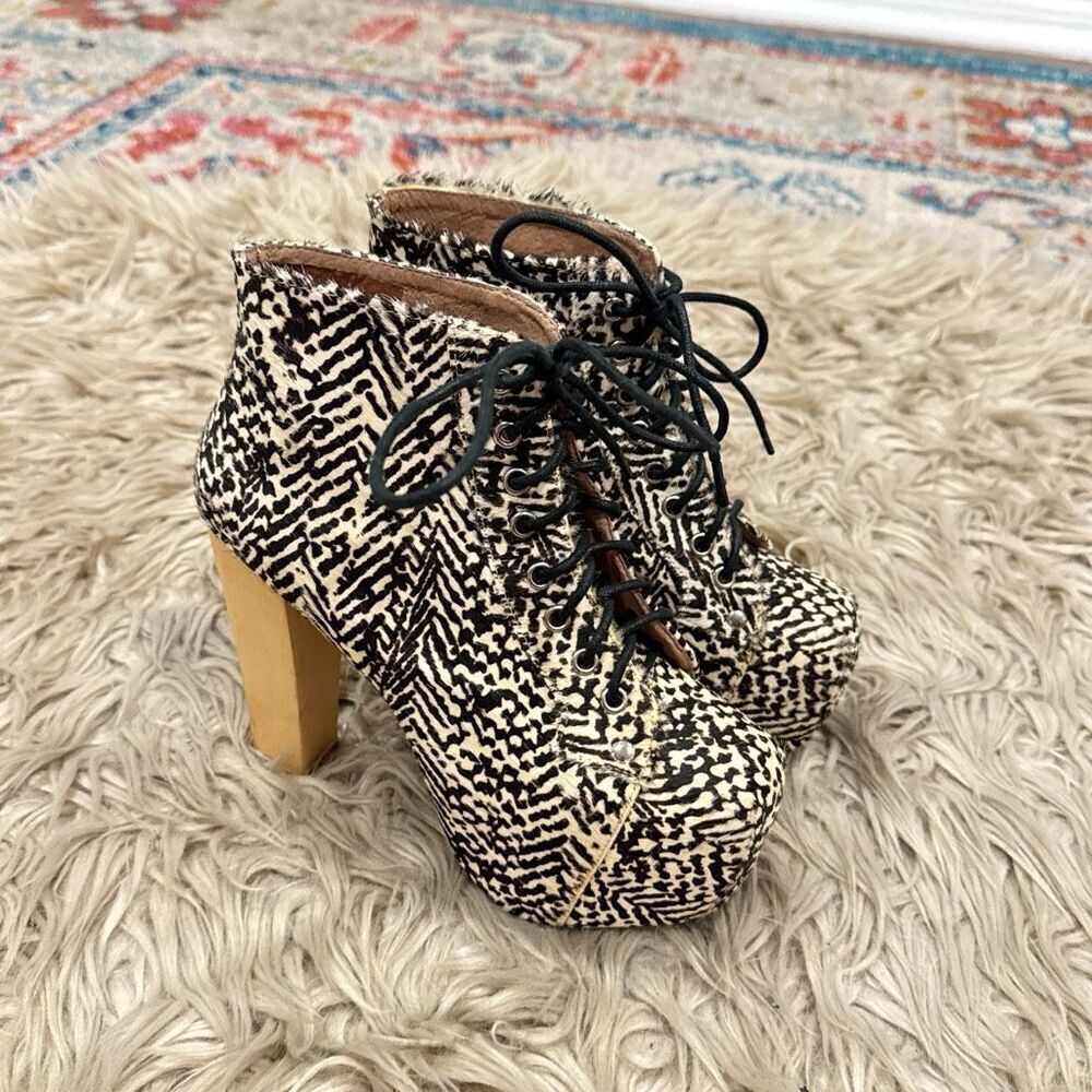 Jeffrey Campbell Lita Platform Fur Booties Size 5.5